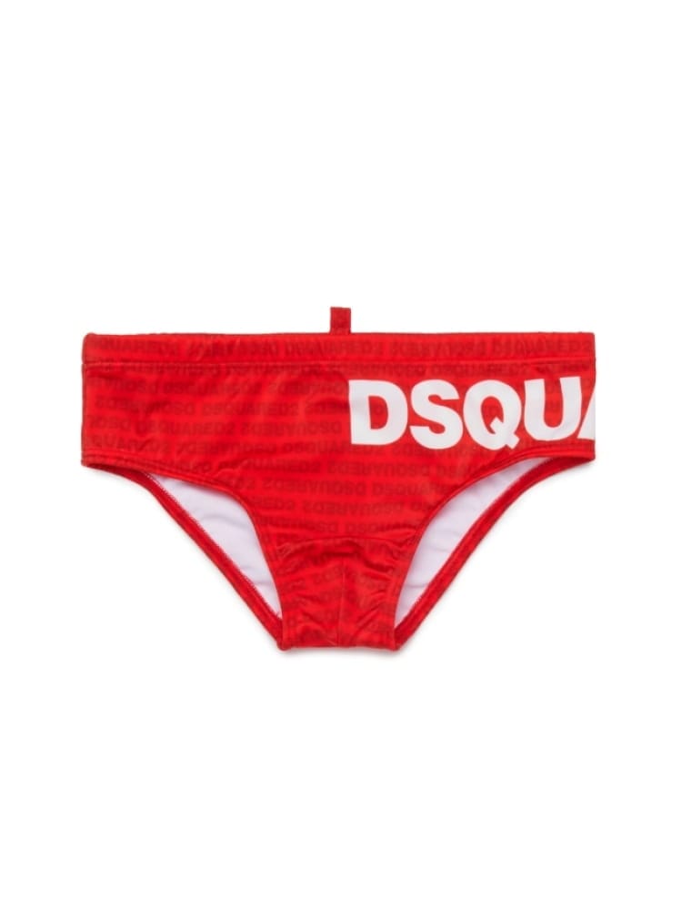 Dsquared costume da bagno slip kids/junior rosso con logo Bambino