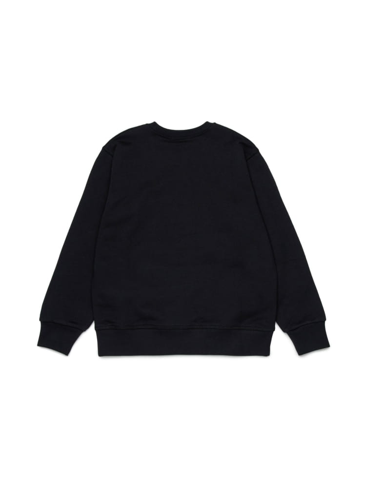 Dsquared felpa kids/junior girocollo con logo in cotone nero Bambino