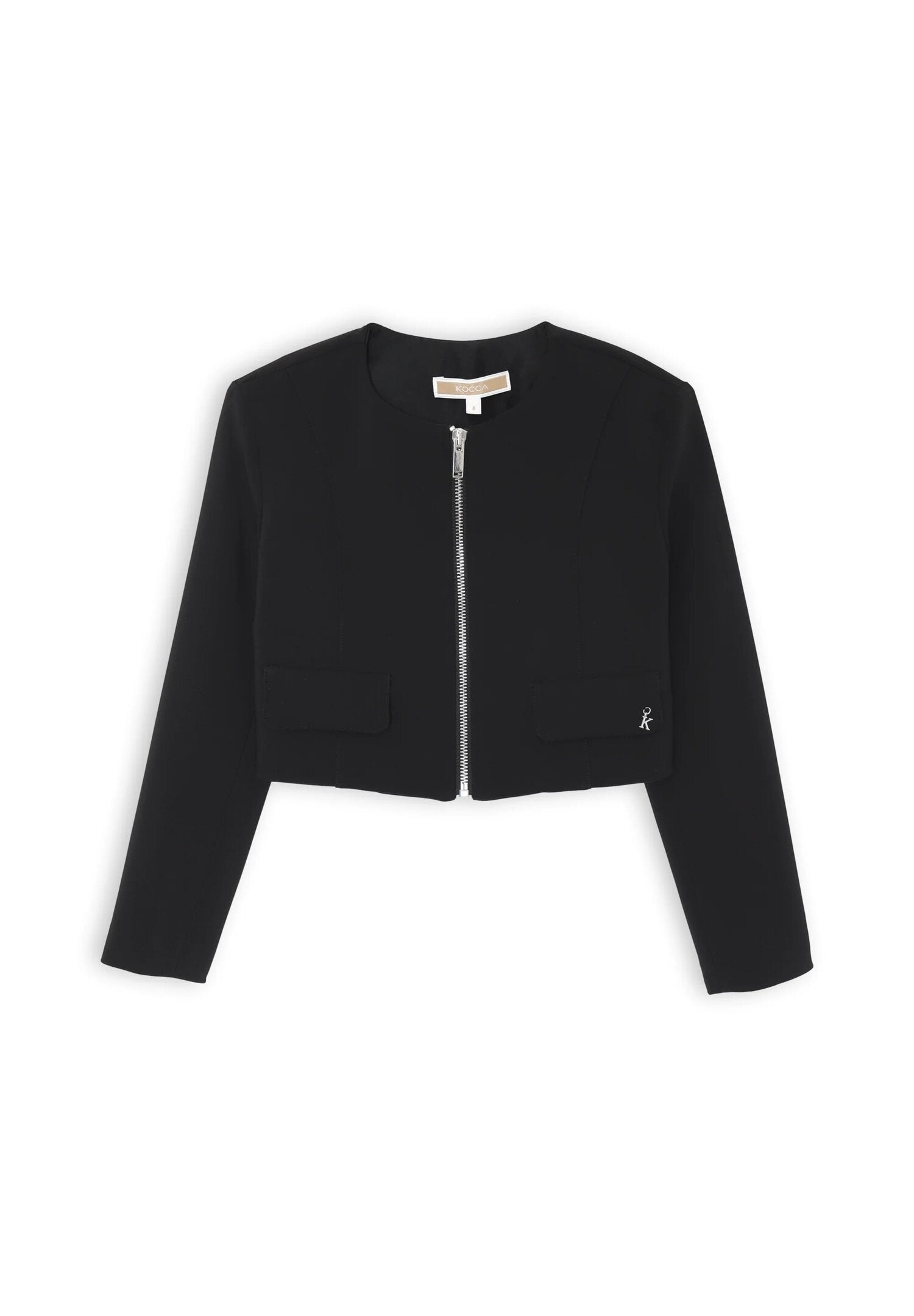 Completo Kocca nero bambina giacca zip e pantaloni eleganti