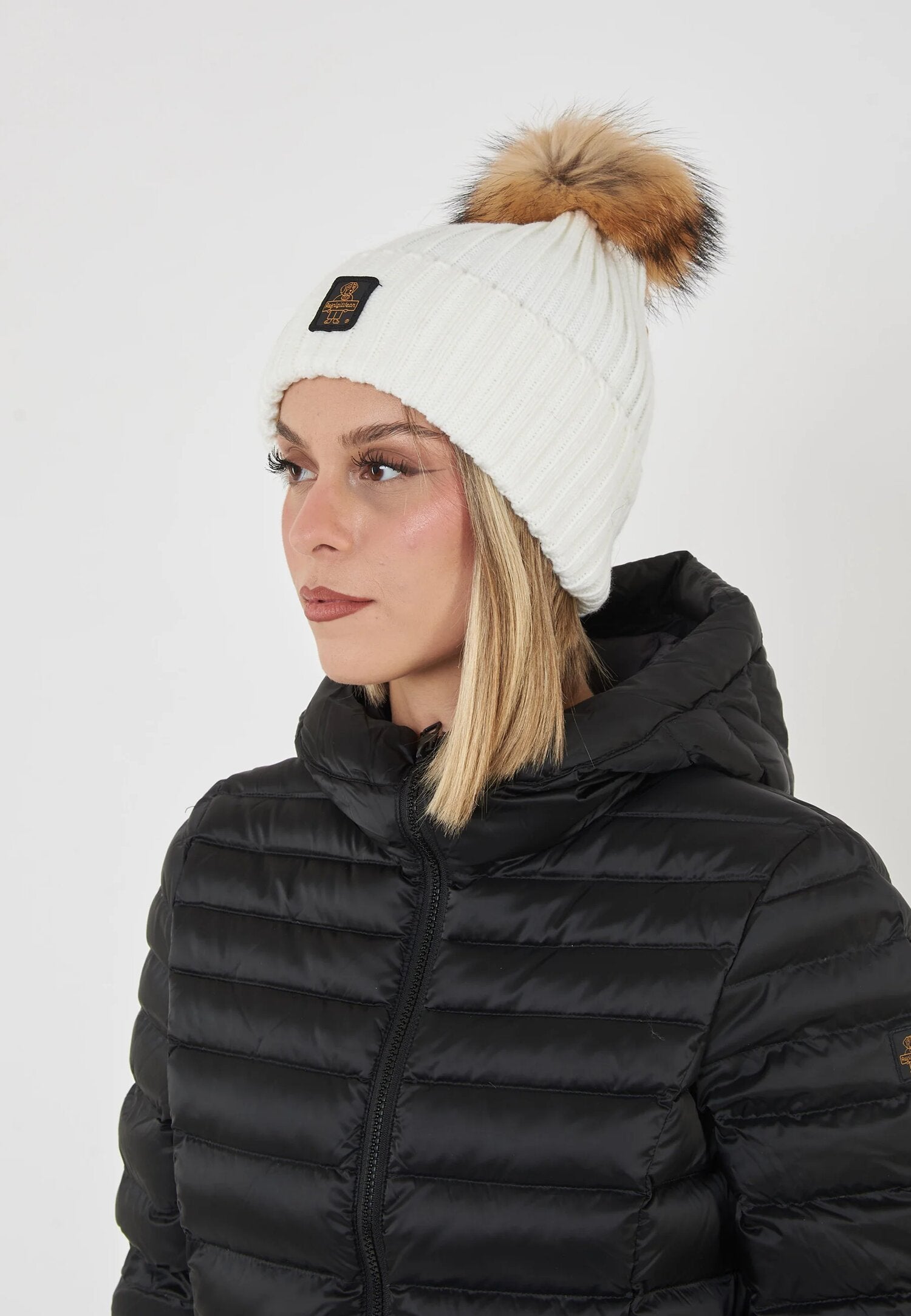 Refrigiwear Cappello Panna Donna Ponpon In Lana Cuffia Quotidiano AI25