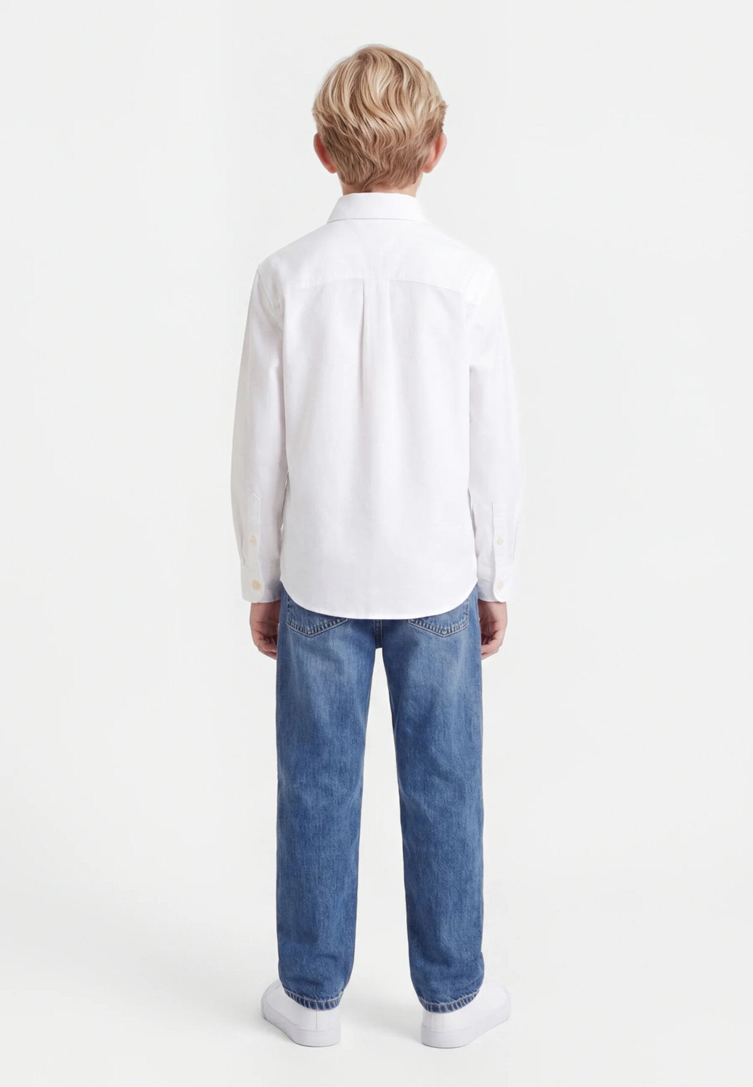 Tommy Hilfiger Camicia Bianca Misto Lino Bambino KB0KB09550YBR_
