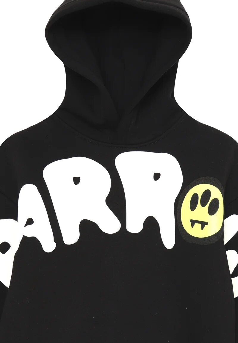 Barrow Felpa Nero Bambino In Cotone Con Cappuccio | Invernale AI 25 | CammarataMode