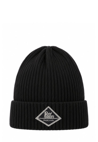Roy Roger's CAPPELLO NERO IN MAGLIA CON LOGO PATCH Bambini e ragazzi RX397/00.NE_