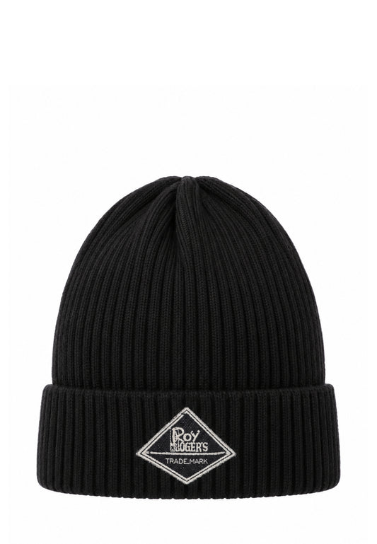Roy Roger's CAPPELLO NERO IN MAGLIA CON LOGO PATCH Bambini e ragazzi RX397/00.NE_