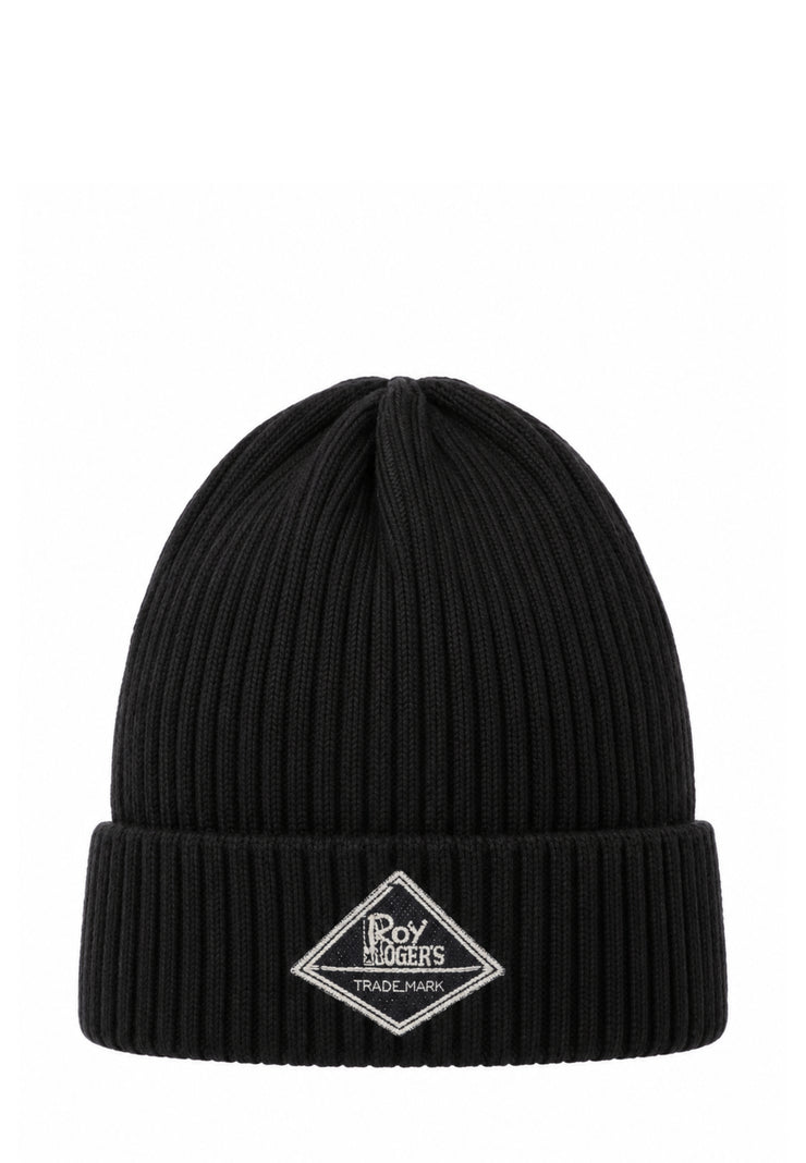Roy Roger's CAPPELLO NERO IN MAGLIA CON LOGO PATCH Bambini e ragazzi RX397/00.NE_