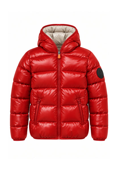 Save the Duck GIUBBOTTO ROSSO LUCIDO CON FODERA A CONTRASTO Bambine e ragazze 13-J38090G.RO_