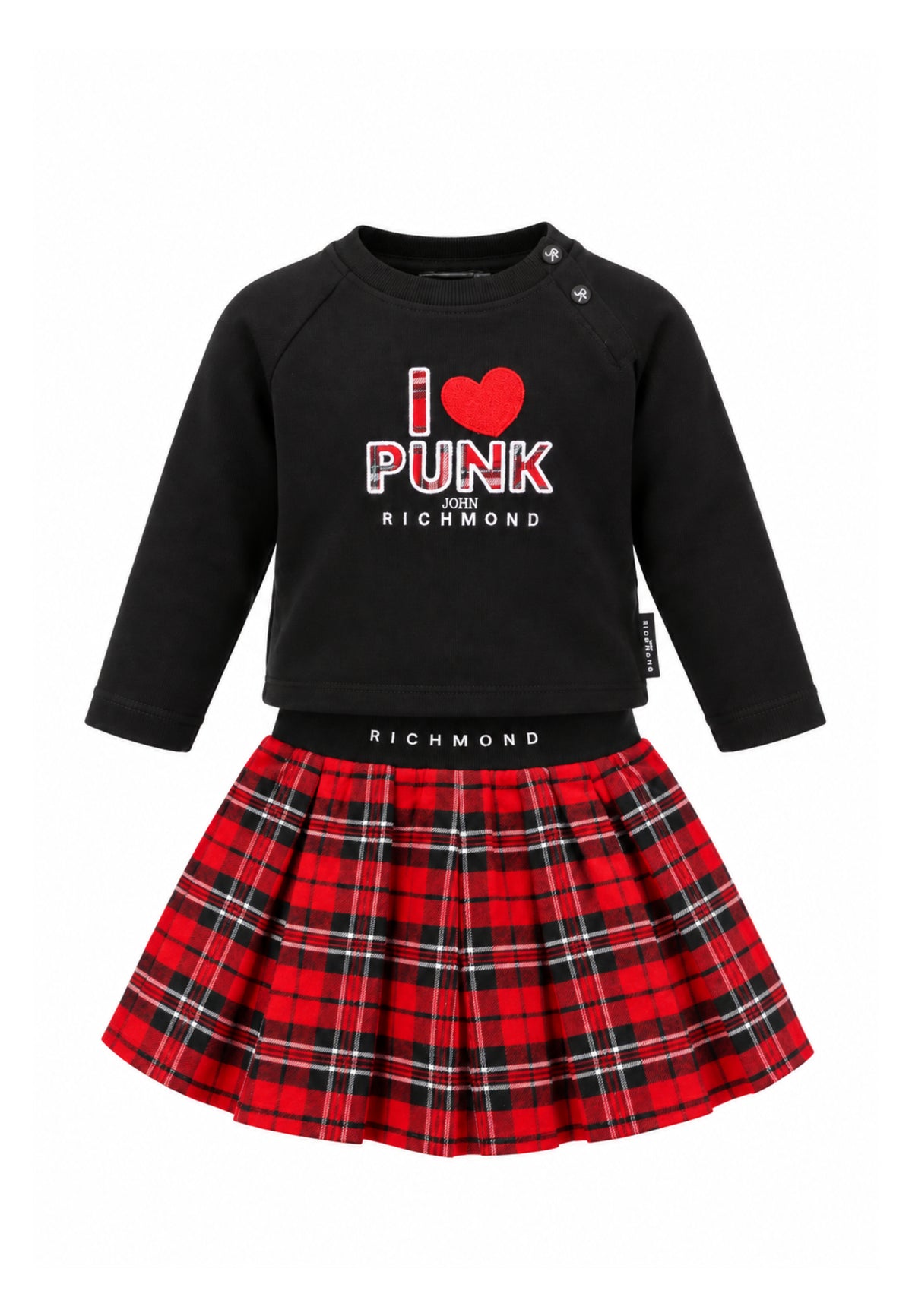 John Richmond completo t shirt + gonna Bambine e ragazze ria26085ts+ria26079go.ne_