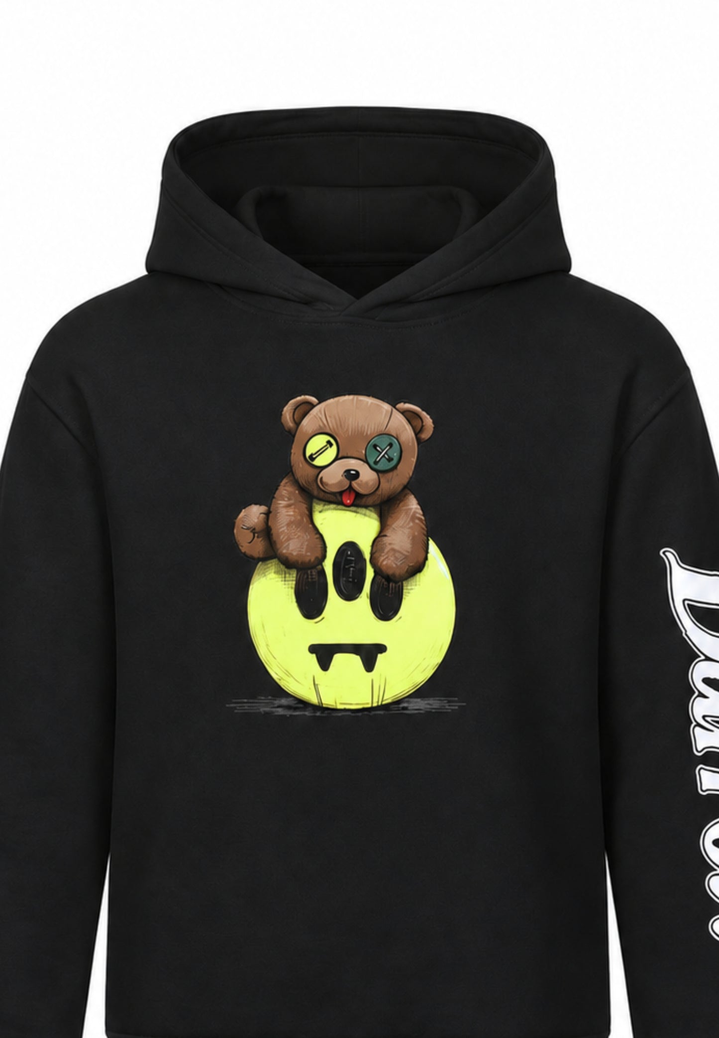 BARROW FELPA NERA CON CAPPUCCIO E ORSETTO CENTRALE E LOGO SULLA MANICA Bambini e ragazzi F6BKJUHS160.NE_