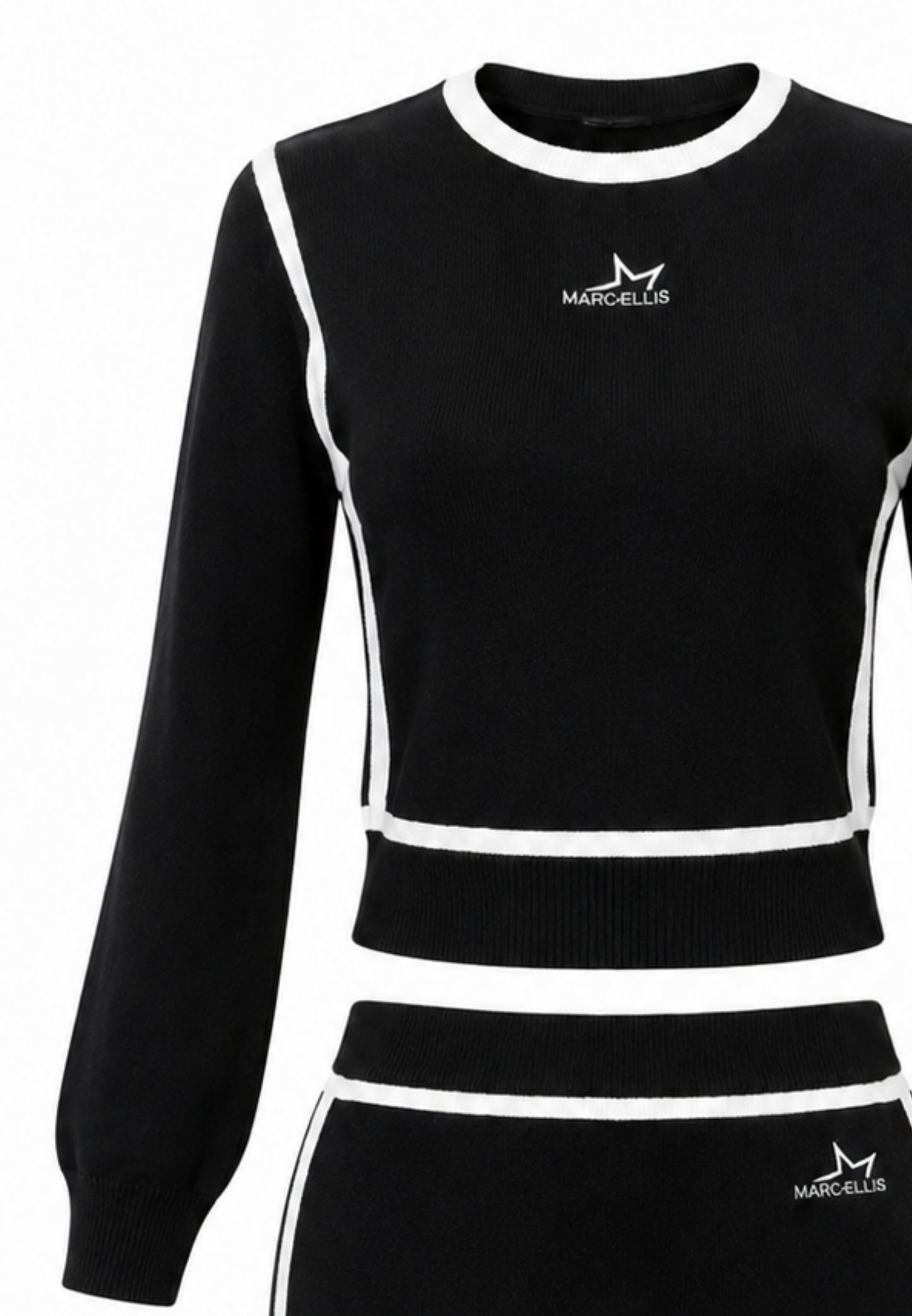 MARC ELLIS COMPLETO NERO E BIANCO CON MAGLIA A MANICA LUNGA E GONNA SLIM Bambine e ragazze JMJSW03558.NE_