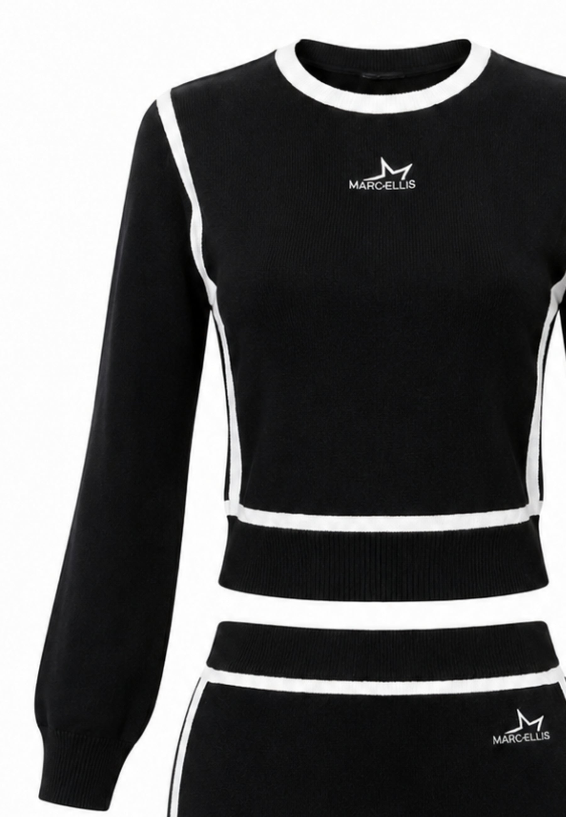 MARC ELLIS COMPLETO NERO E BIANCO CON MAGLIA A MANICA LUNGA E GONNA SLIM Bambine e ragazze JMJSW03558.NE_