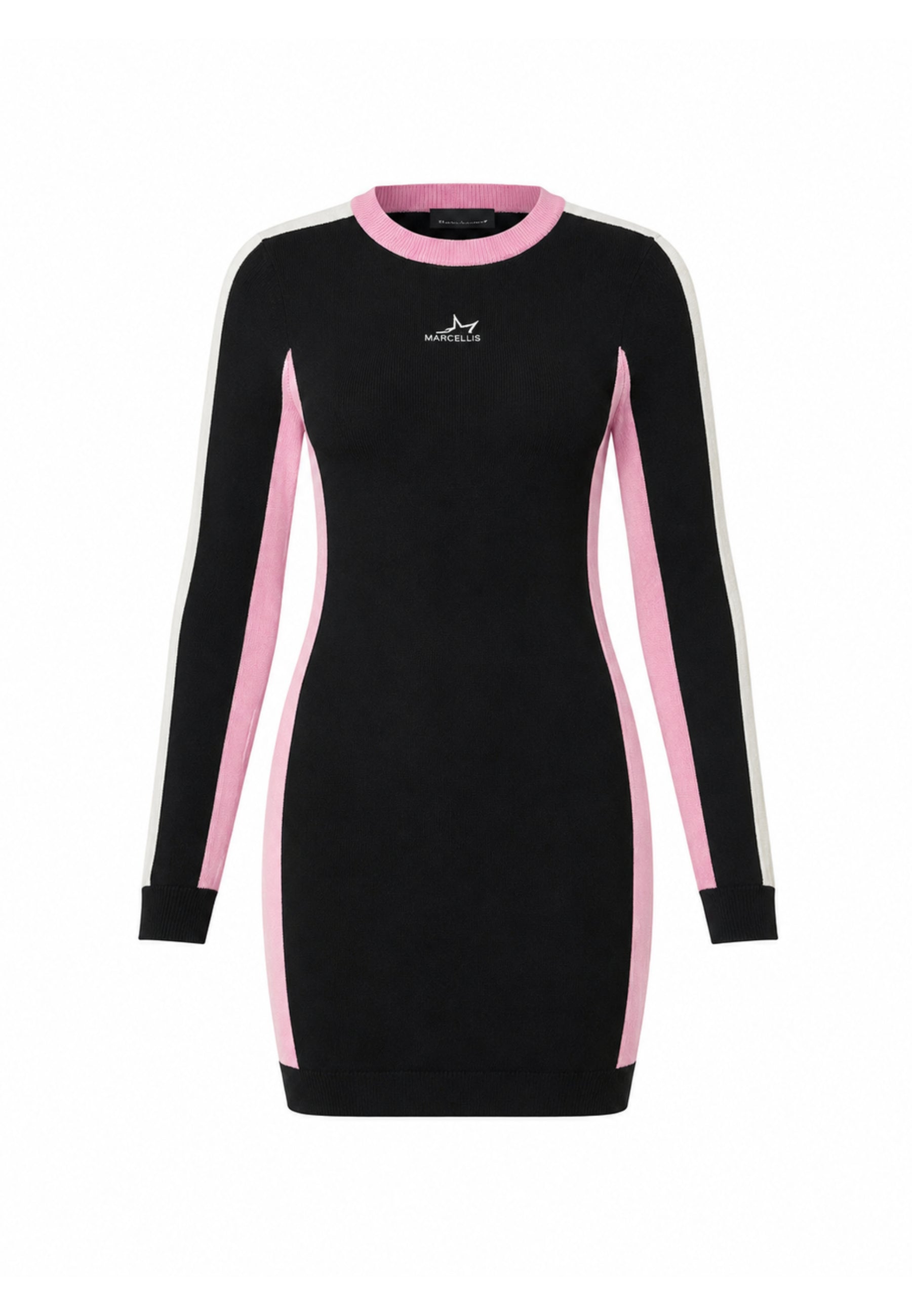 MARC ELLIS ABITO NERO SLIM CON DETTAGLI BIANCHI E ROSA E LOGO RICAMATO CENTRALE Bambine e ragazze JMJDR03554.NE_