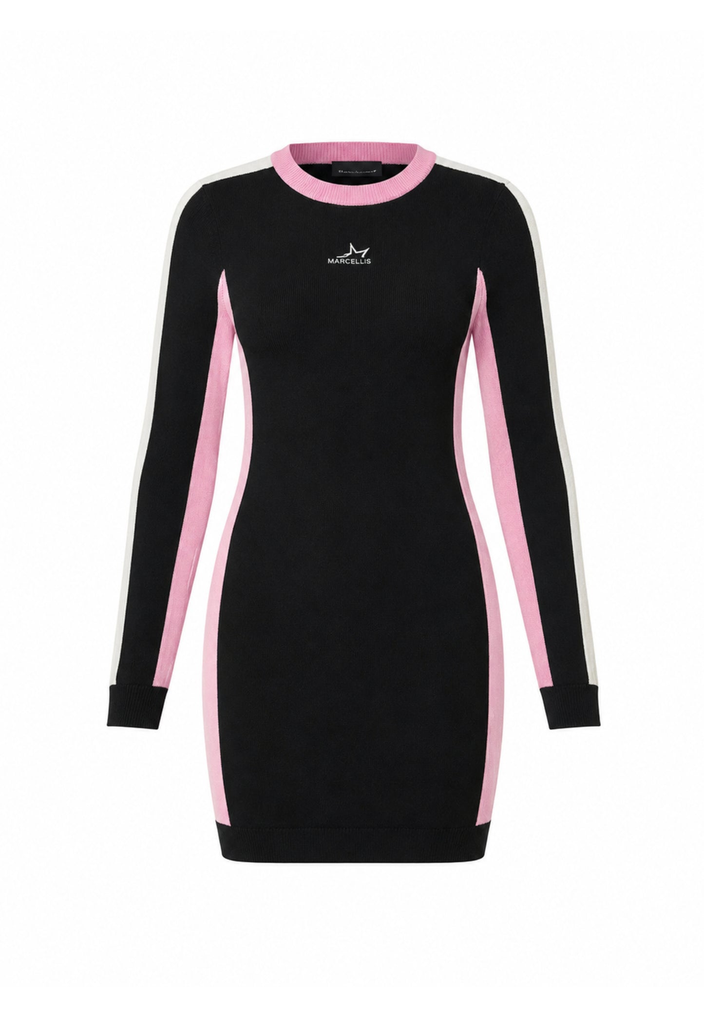MARC ELLIS ABITO NERO SLIM CON DETTAGLI BIANCHI E ROSA E LOGO RICAMATO CENTRALE Bambine e ragazze JMJDR03554.NE_
