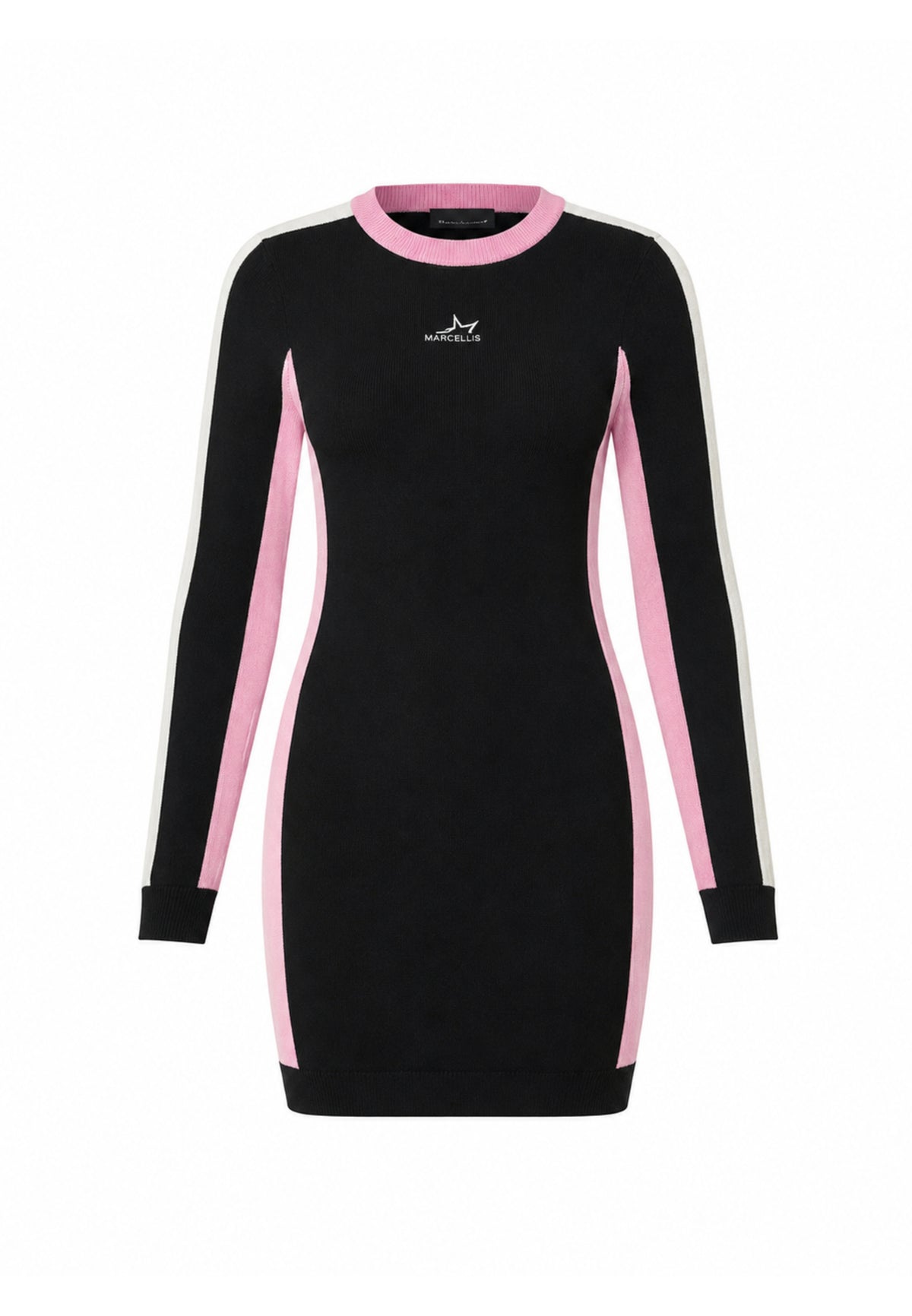 MARC ELLIS ABITO NERO SLIM CON DETTAGLI BIANCHI E ROSA E LOGO RICAMATO CENTRALE Bambine e ragazze JMJDR03554.NE_