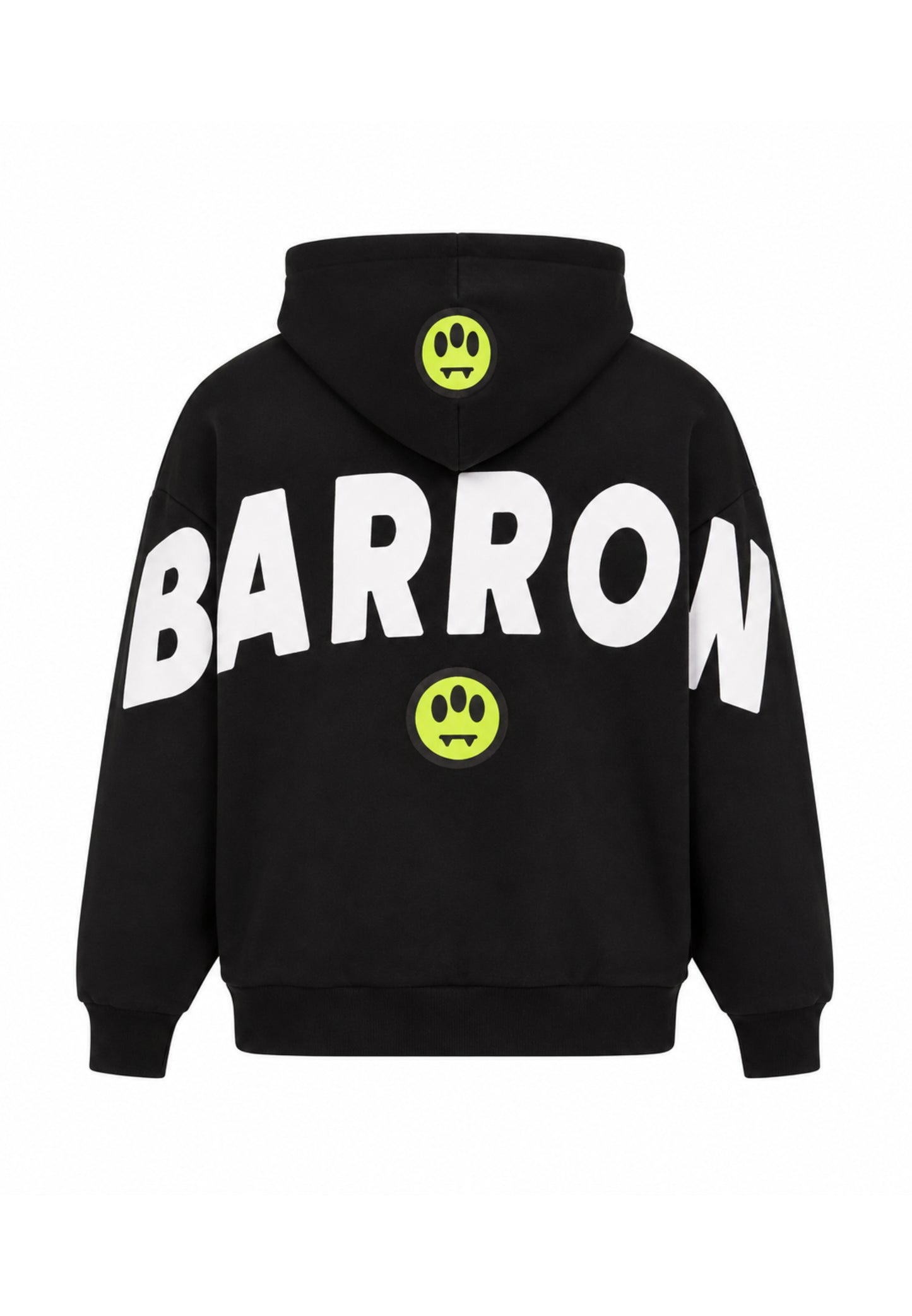 BARROW FELPA NERO CON CAPPUCCIO con mini scritta davanti e maxi scritta dietro Bambini e ragazzi F6BKJUHS015.NE_