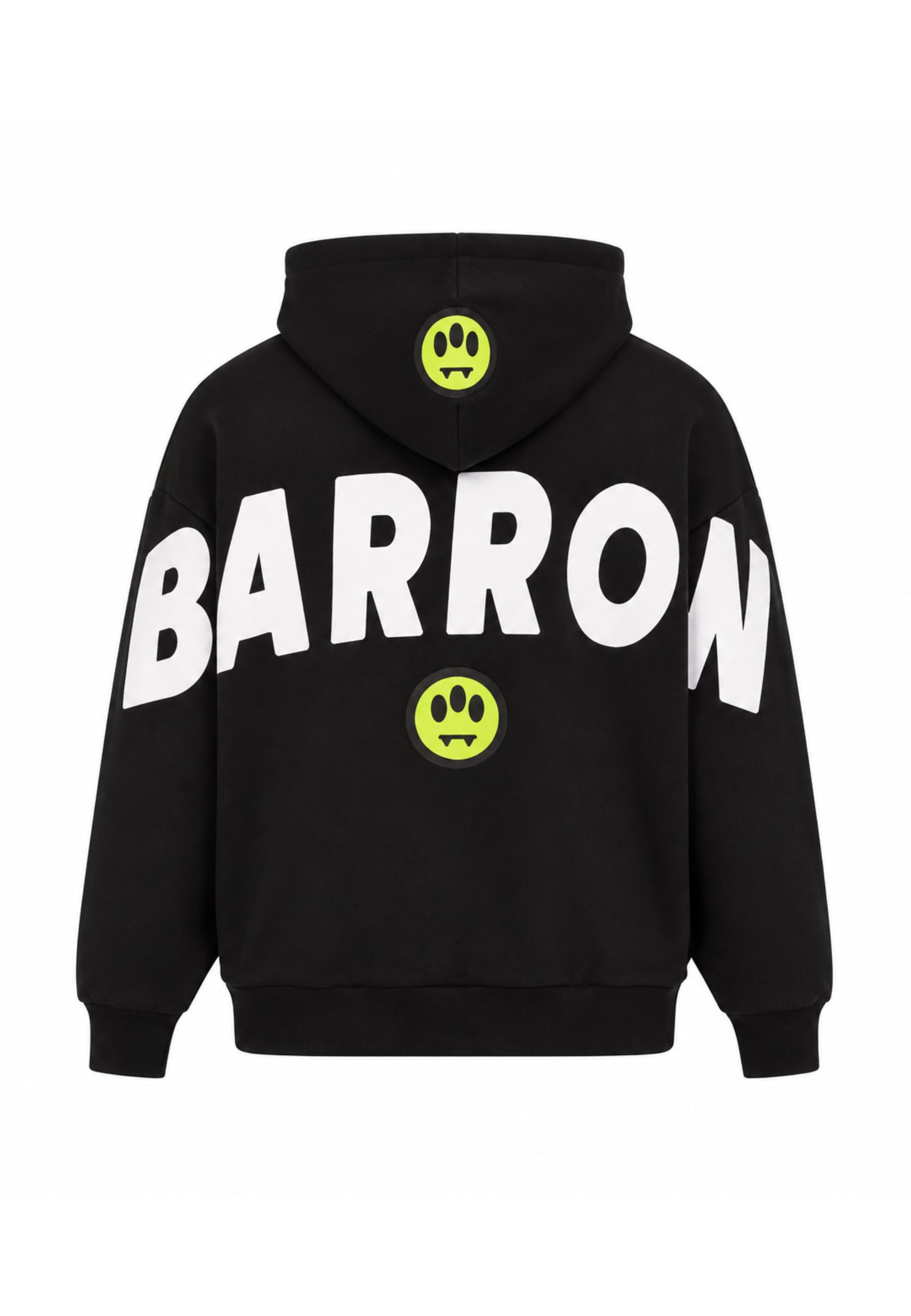 BARROW FELPA NERO CON CAPPUCCIO con mini scritta davanti e maxi scritta dietro Bambini e ragazzi F6BKJUHS015.NE_