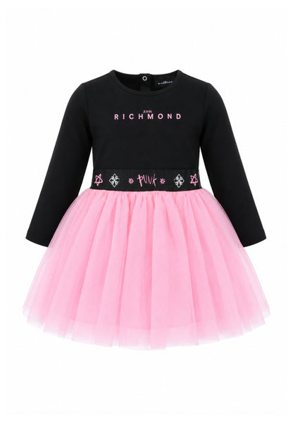 John Richmond VESTITO NERO CON GONNA IN TULLE ROSA Bambine e ragazze RIA26097VE.NE_