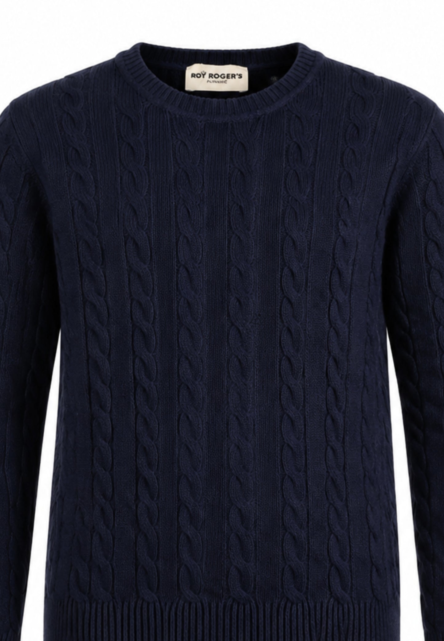 Roy Roger's maglione blu a  treccia con toppa sul braccio Bambini e ragazzi rx401/00.blu_