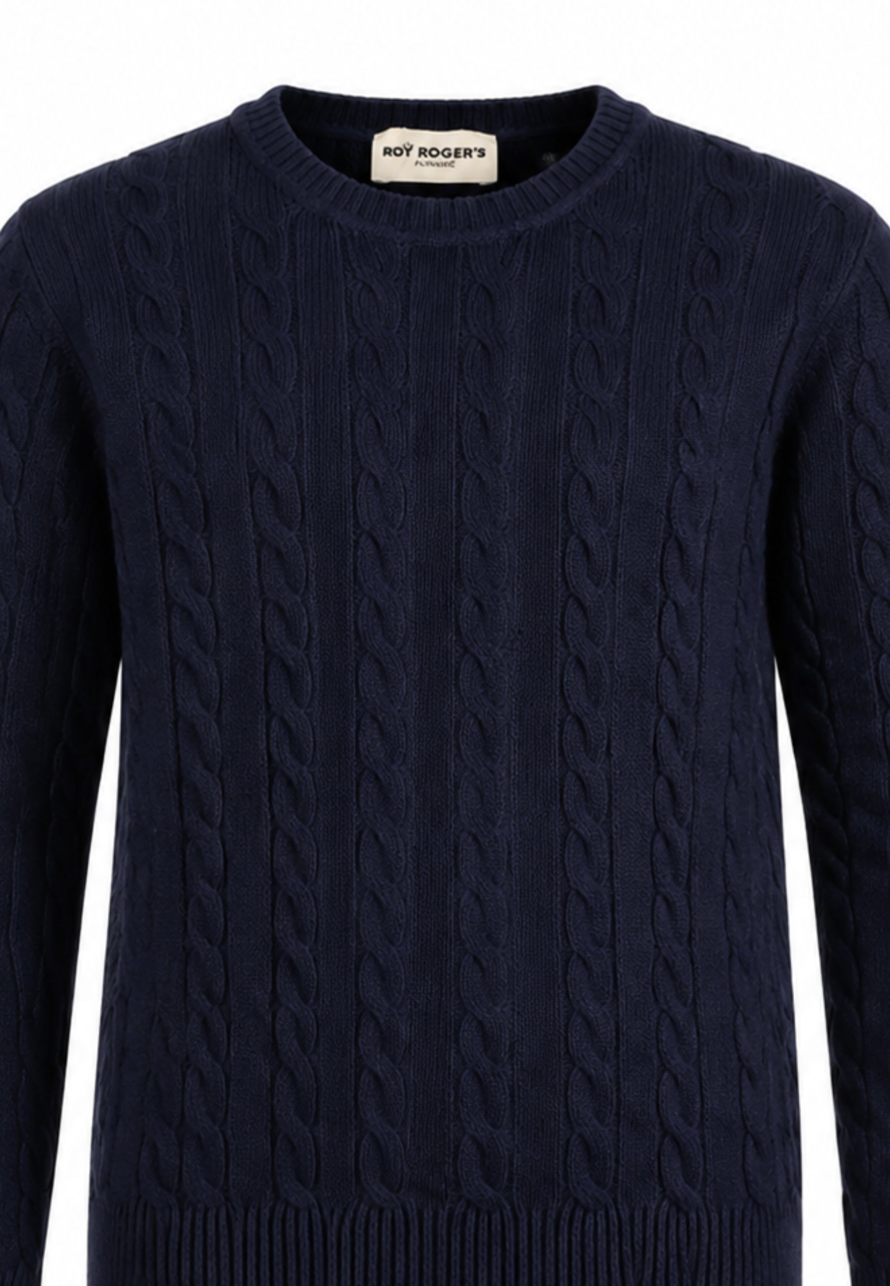 Roy Roger's maglione blu a treccia con toppa sul braccio Bambini e ragazzi rx401/00.blu_
