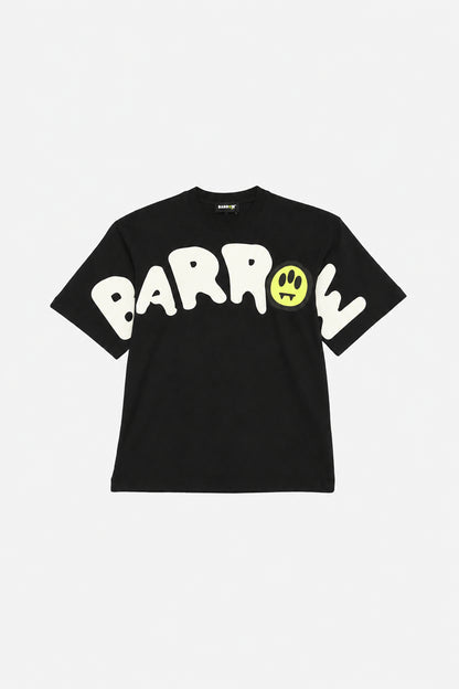 BARROW T SHIRT NERA A MEZZE MANICHE CON LOGO GRANDE CENTRALE Bambini e ragazzi F5BKJUTH242.NE_