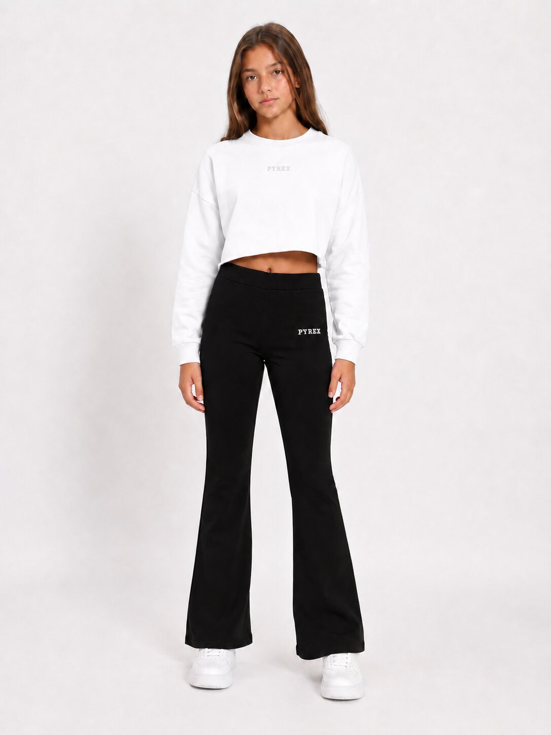 Pyrex pyrex completo bianco felpa leggings bambina girocollo 26epk46071 46106_ 26EPK46071-46106_