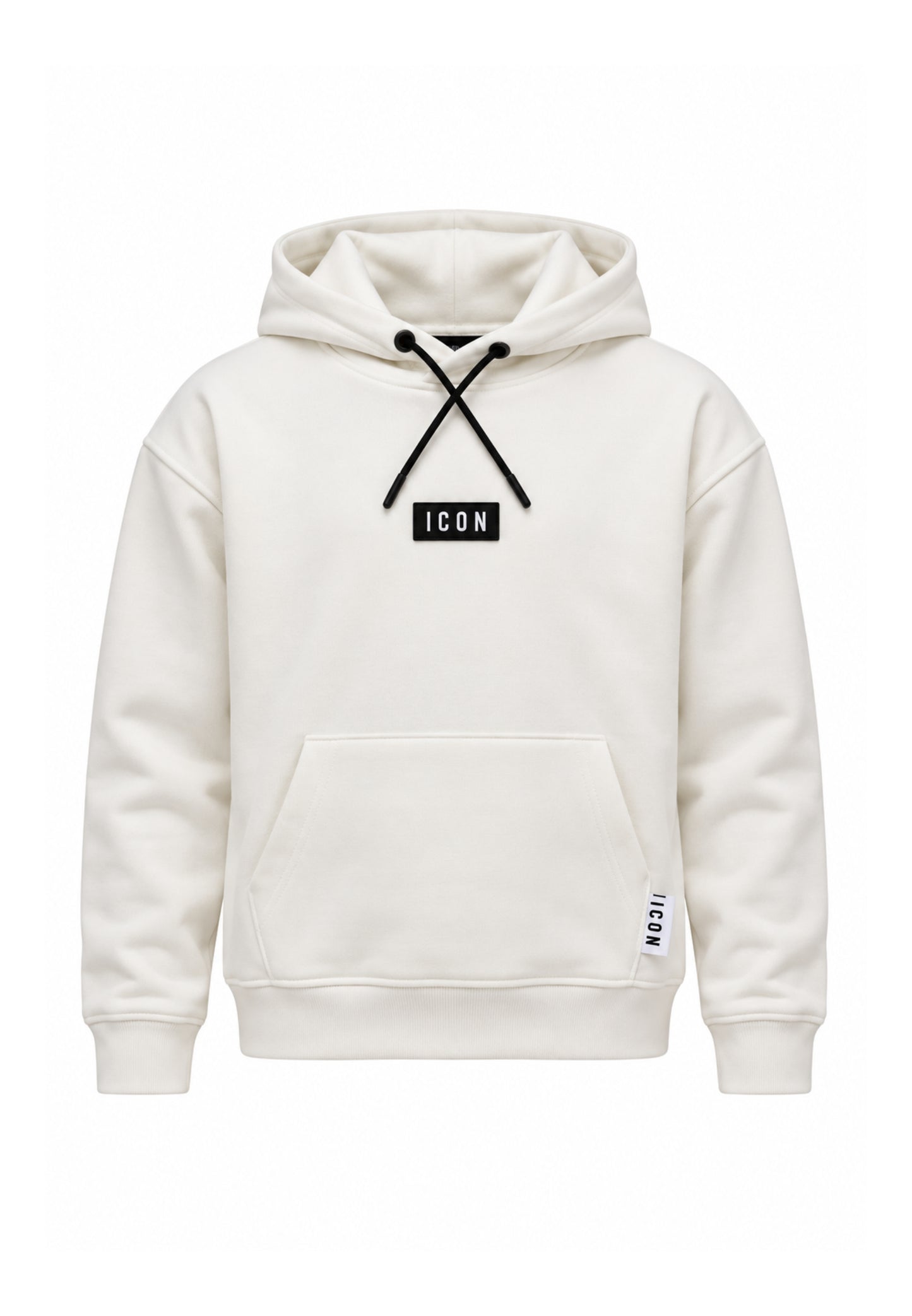 ICON FELPA panna con cappuccio mini logo centrale e tasca canguro Bambini e ragazzi ibsw001453.panna_