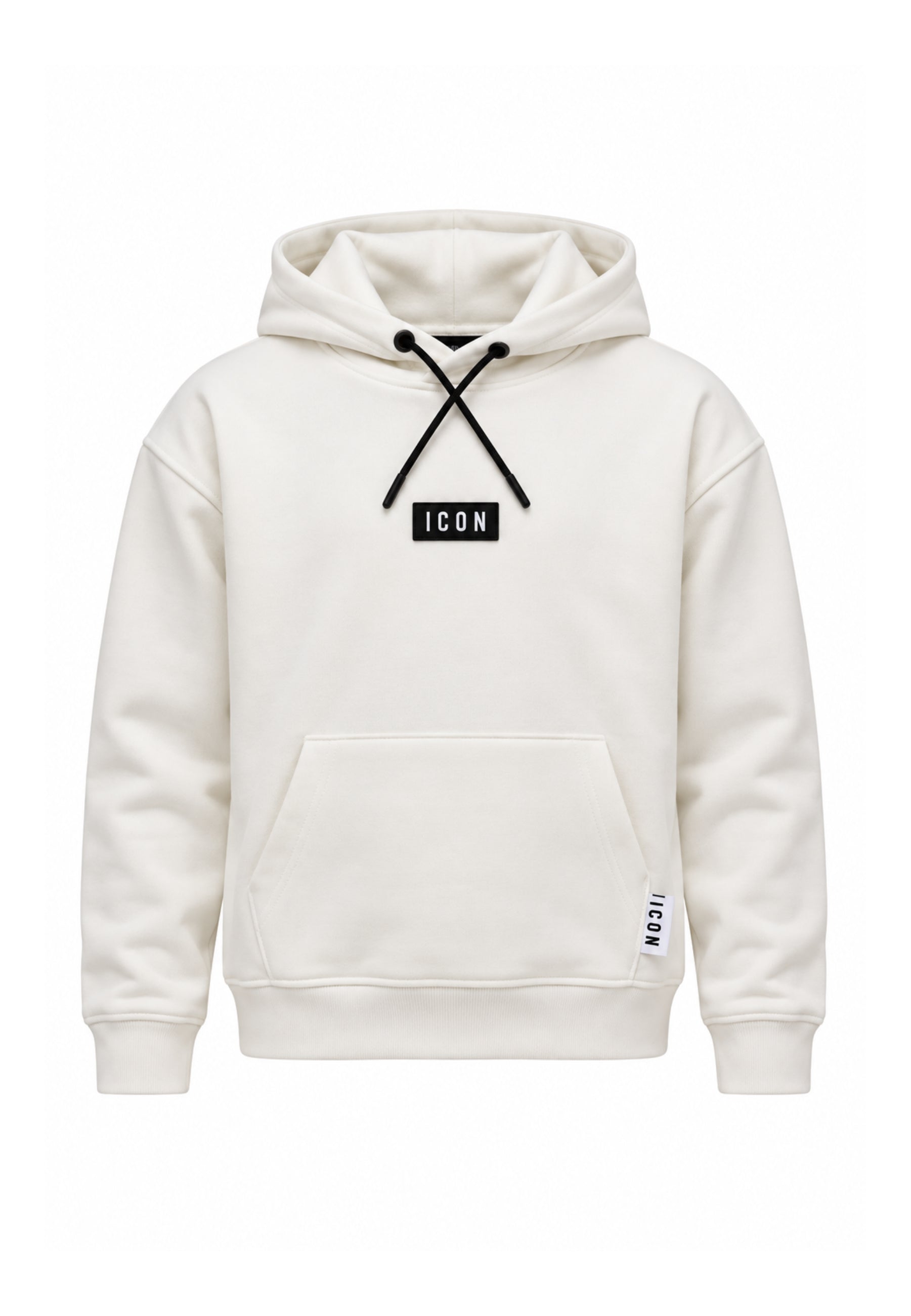 ICON FELPA panna con cappuccio mini logo centrale e tasca canguro Bambini e ragazzi ibsw001453.panna_