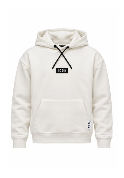 ICON FELPA panna con cappuccio mini logo centrale e tasca canguro Bambini e ragazzi ibsw001453.panna_