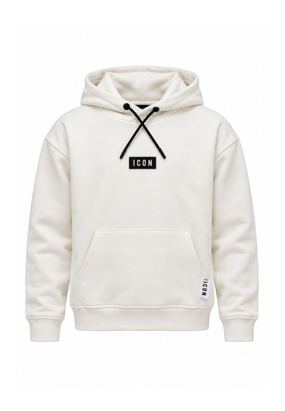 ICON FELPA panna con cappuccio mini logo centrale e tasca canguro Bambini e ragazzi ibsw001453.panna_