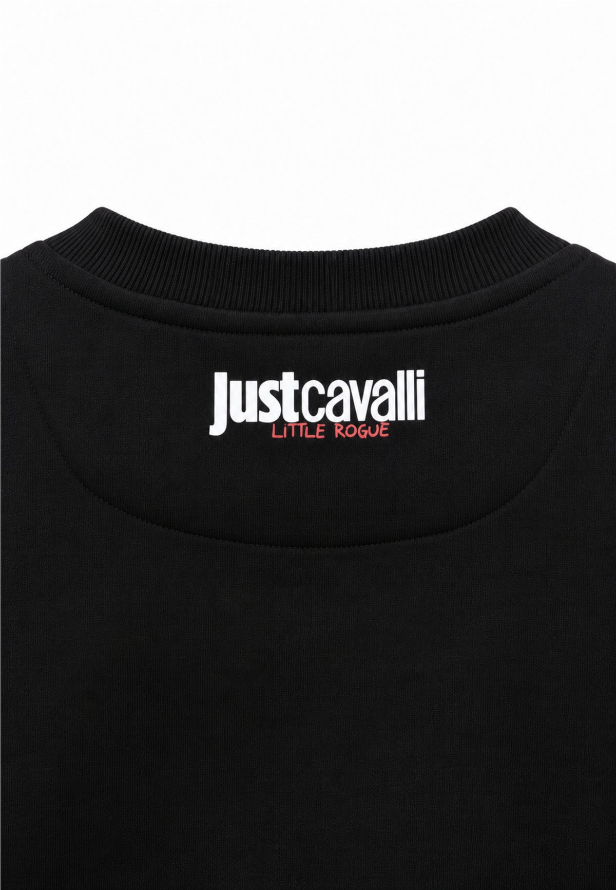 JUST CAVALLI FELPA NERA GIROCOLLO LOGO CENTRALE Bambini e ragazzi JBA26164FE.NE_