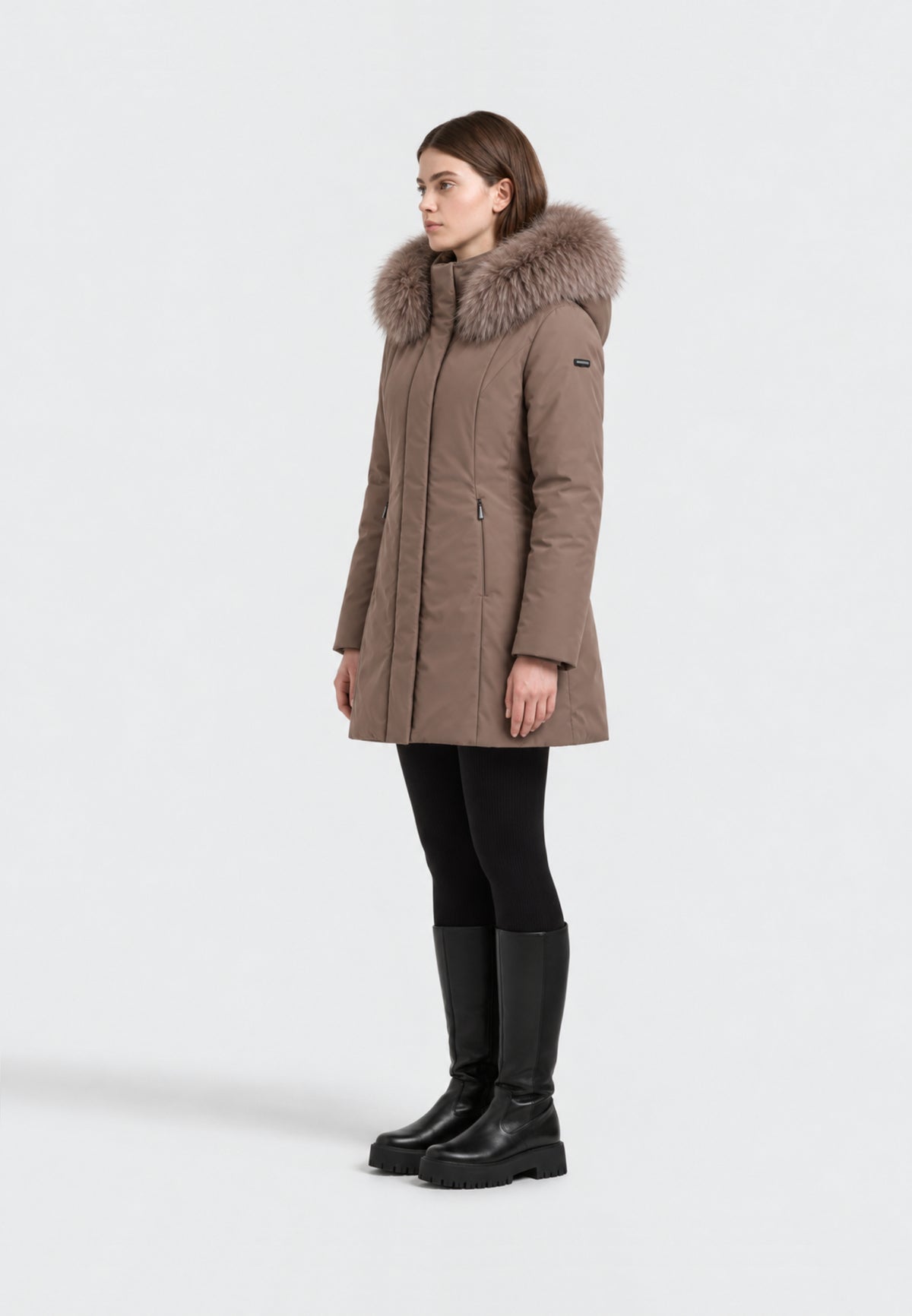 REFRIGIWEAR GIUBBOTTO MARRONE CON PELLICCIA NEL CAPPUCCIO Donna LADY TECH/1 FUR JACKET.MARRO