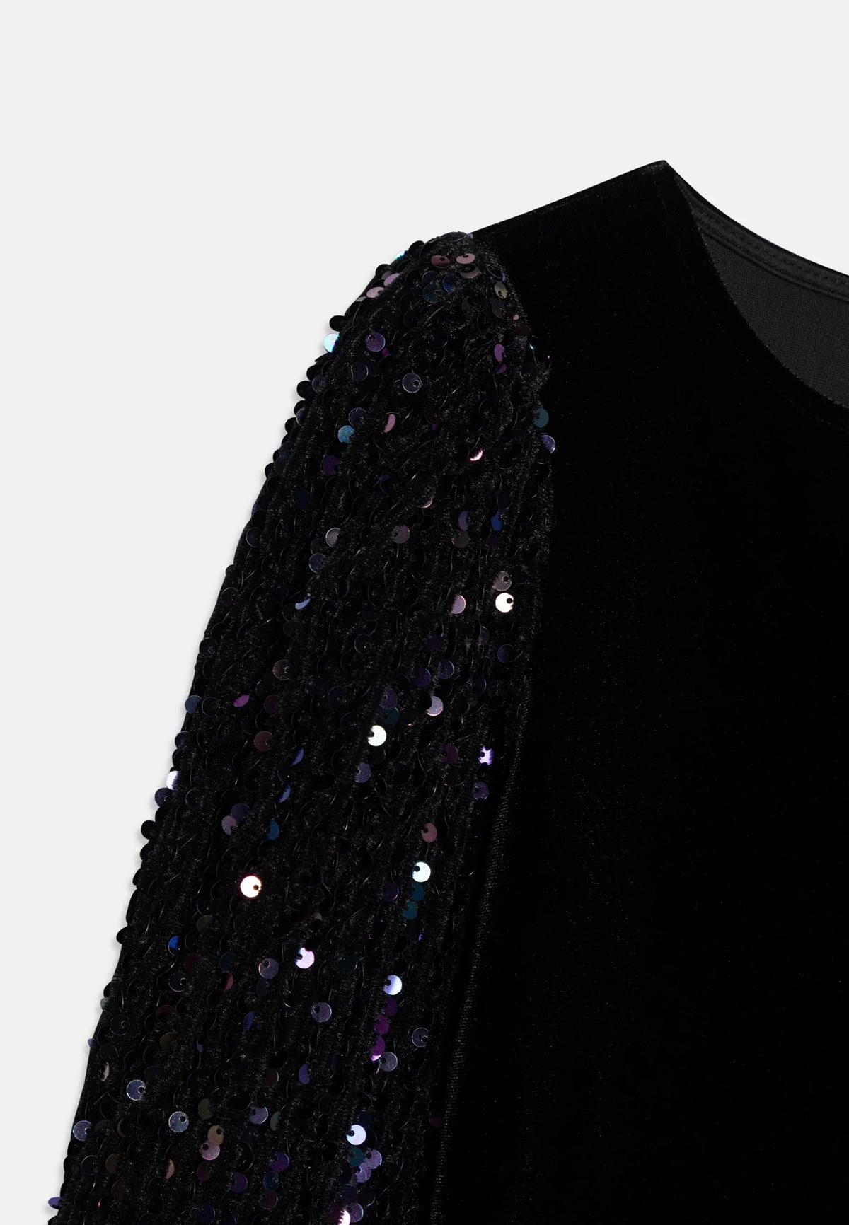 ONLY KIDS VESTITO NERO IN VELLUTO CON MANICHE PAILLETTES Bambine e ragazze 15318180.NE_