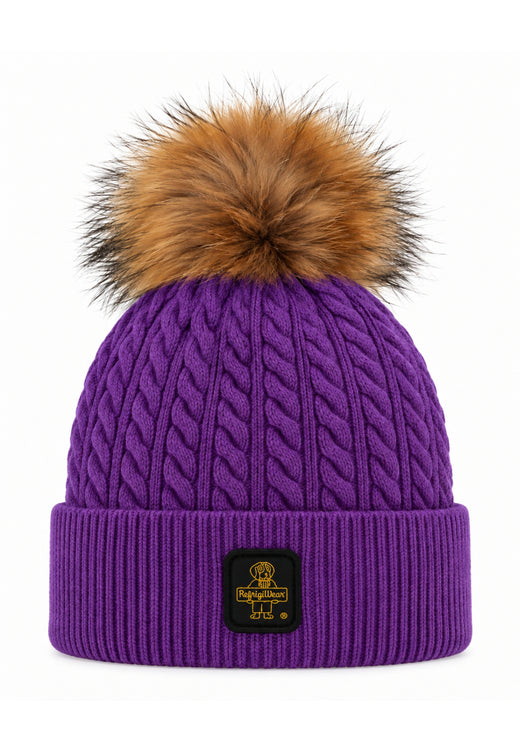 REFRIGIWEAR CAPPELLO A TRECCIA CON LOGO PATCH E POMPOM Bambine e ragazze RG2615FW26_