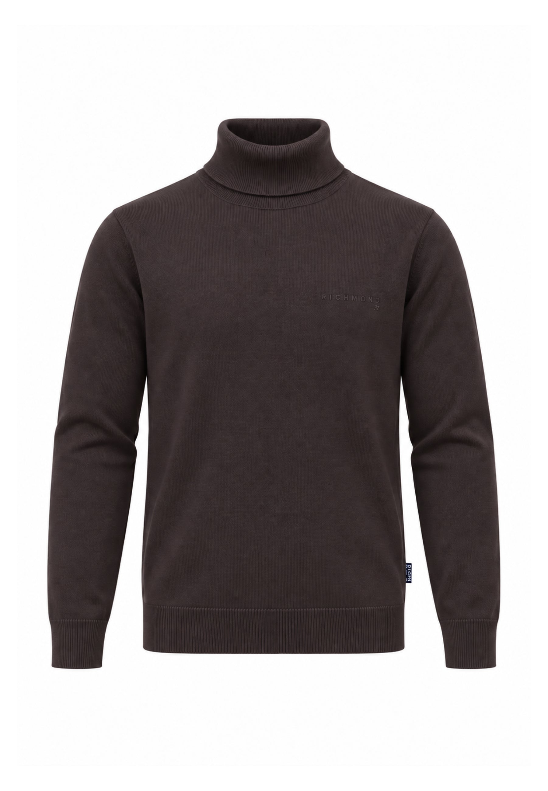 John Richmond LUPETTO MARRONE SAGOMATO CON LOGO RICAMATO Uomo UMA26168LU.MARRO_