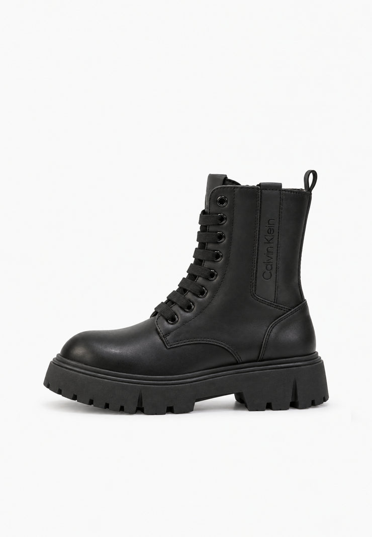 CALVIN KLEIN TRONCHETTO NERO ANFIBIO CON LACCI Bambine e ragazze 225-V4A5-83430-1355999.NE_