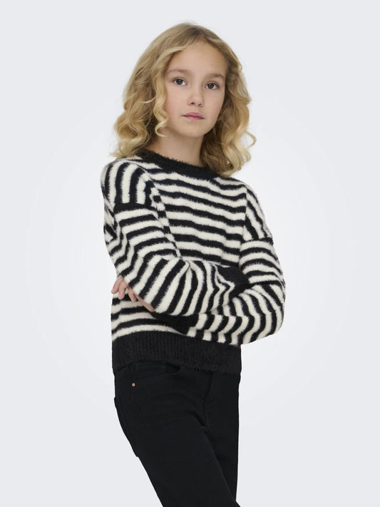ONLY KIDS MAGLIONE NERO E BIANCO A RIGHE ORIZZONTALI Bambine e ragazze 15306452.NERO_
