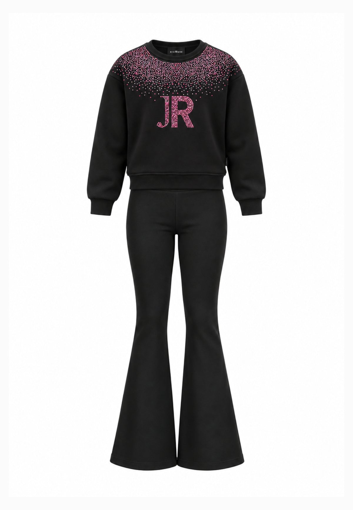 John Richmond completo nero con felpa con strass e leggings Bambine e ragazze rga26079fe.ne_