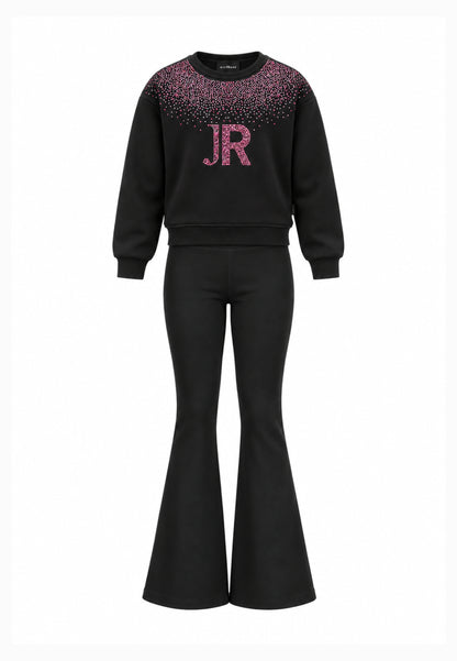 John Richmond completo nero con felpa con strass e leggings Bambine e ragazze rga26079fe.ne_