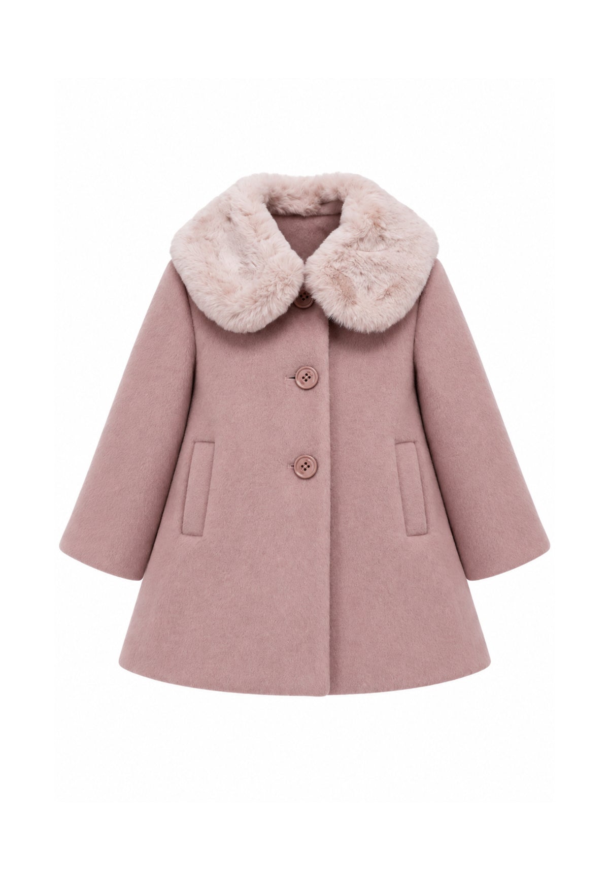 Kocca cappotto rosa con colletto in ecopelliccia Bambine e ragazze jild.rosa_