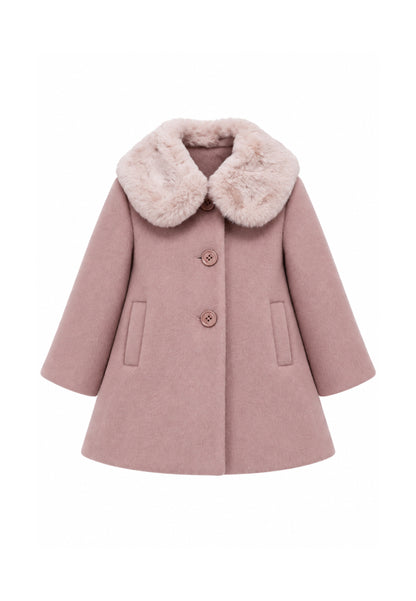 Kocca cappotto rosa con colletto in ecopelliccia Bambine e ragazze jild.rosa_