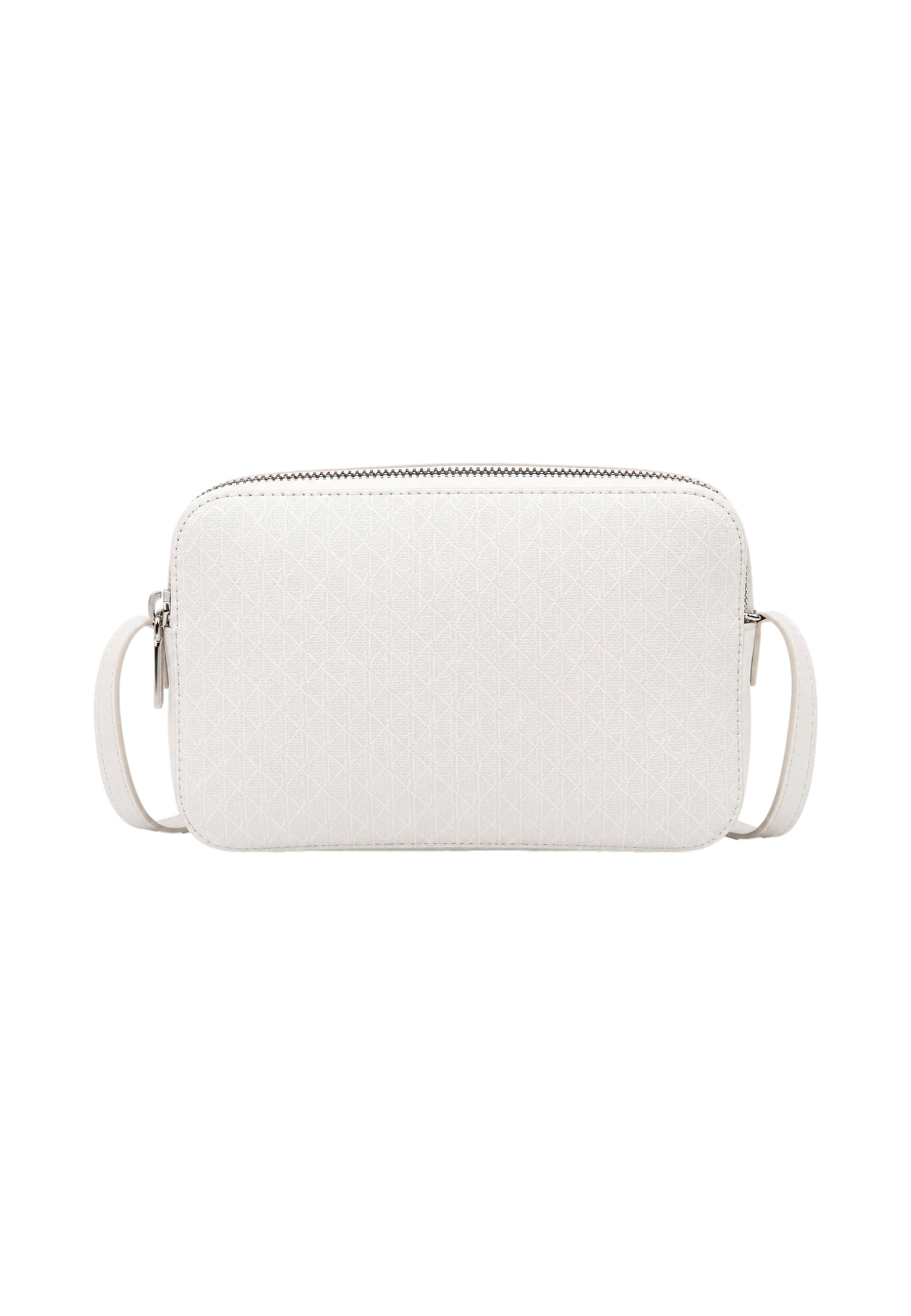 Calvin Klein borsa ecru donna logo all over dettaglio logo
