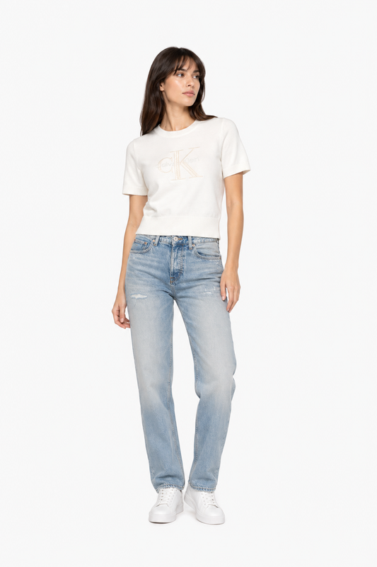Calvin Klein maglia bianca donna con logo