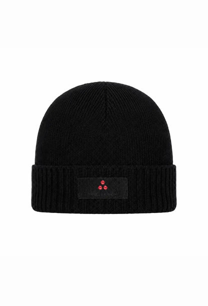 Peuterey CAPPELLO NERO IN LANA RASATA CON LOGO CENTRALE Bambini e ragazzi SILLI03KID.NE_