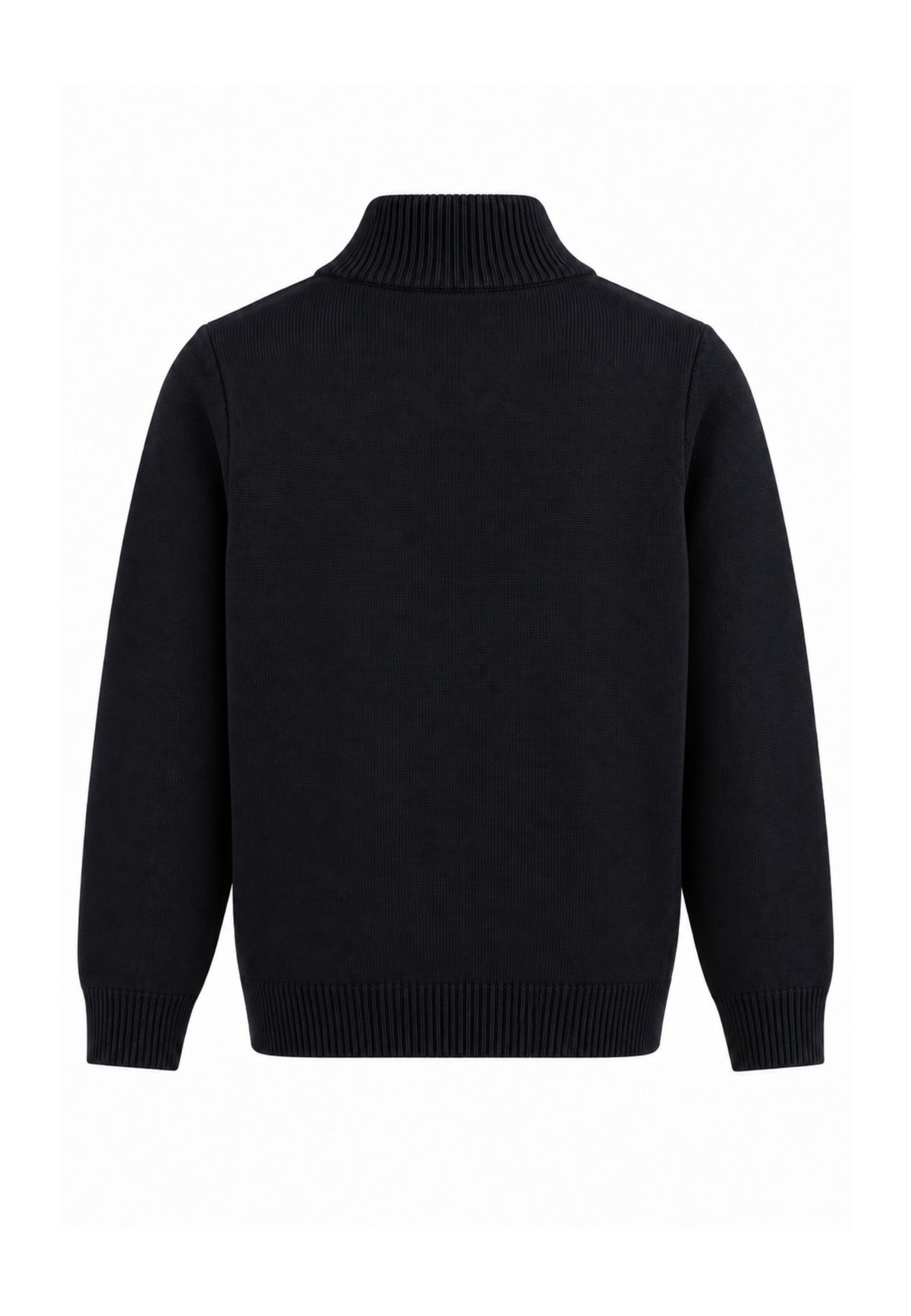 OVERD CARDIGAN NERO A COLLO ALTO CON BOTTONI CENTRALI Bambini e ragazzi OK261812SMG.NE_