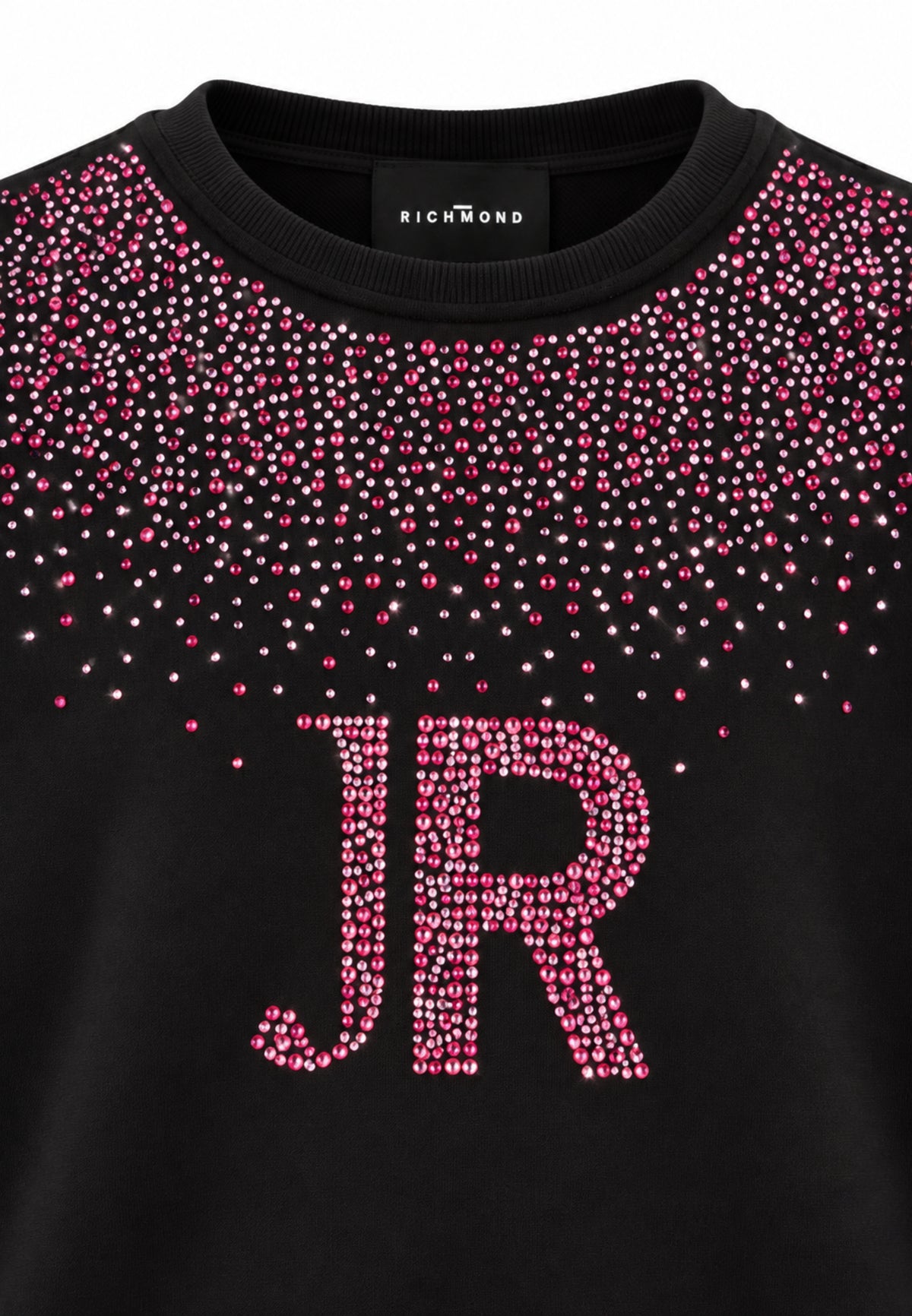 John Richmond FELPA NERA A GIROCOLLO CON BRILLANTINI ROSA Bambine e ragazze RGA26079FE.NE_