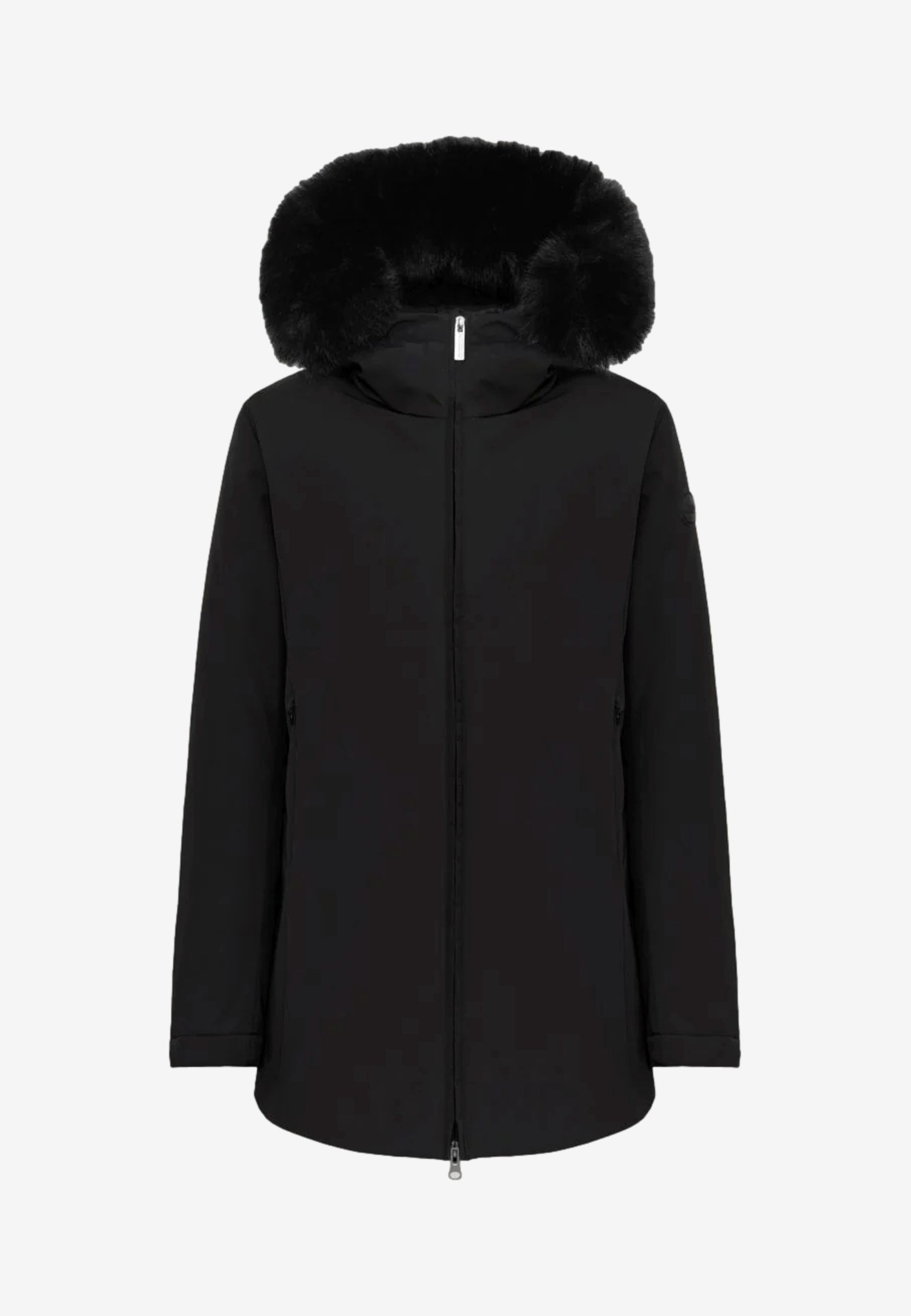 Colmar Piumino da Donna Nero con Cappuccio e Pelliccia Sintetica