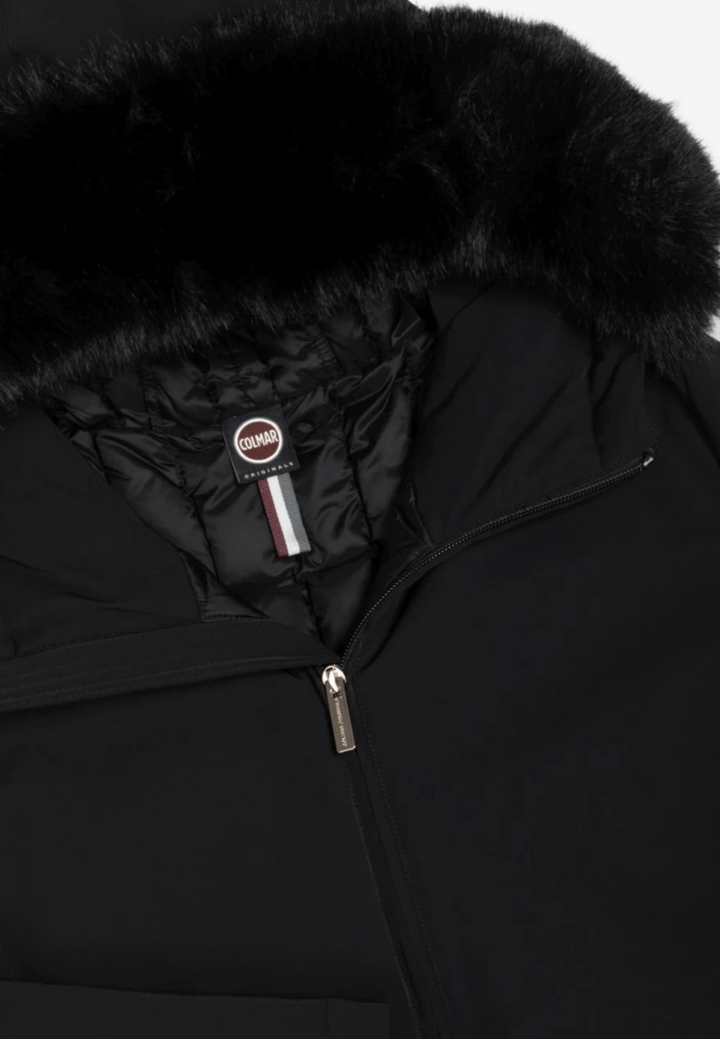 Colmar Piumino da Donna Nero con Cappuccio e Pelliccia Sintetica