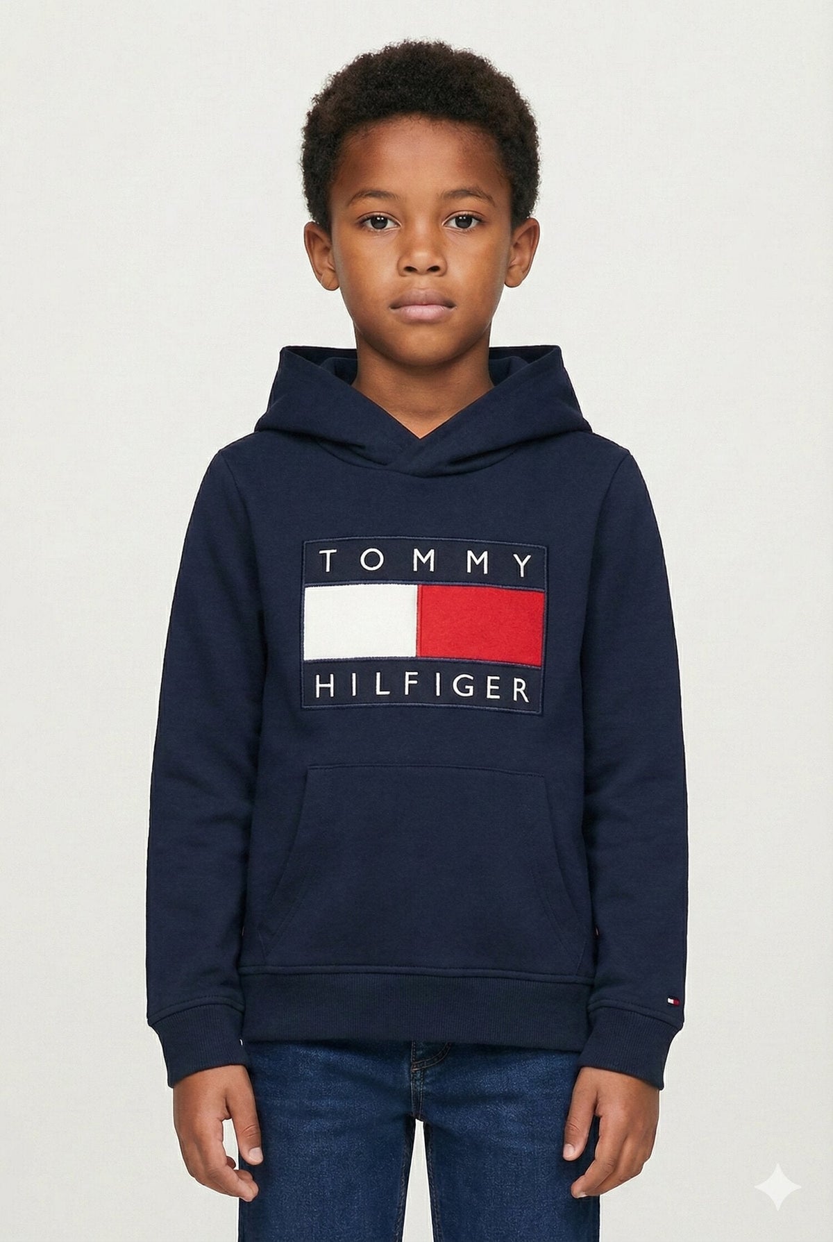 TOMMY HILFIGER tommy hilfiger felpa blu bambino con cappuccio quotidiano in cotone ks0ks0070 KS0KS0070