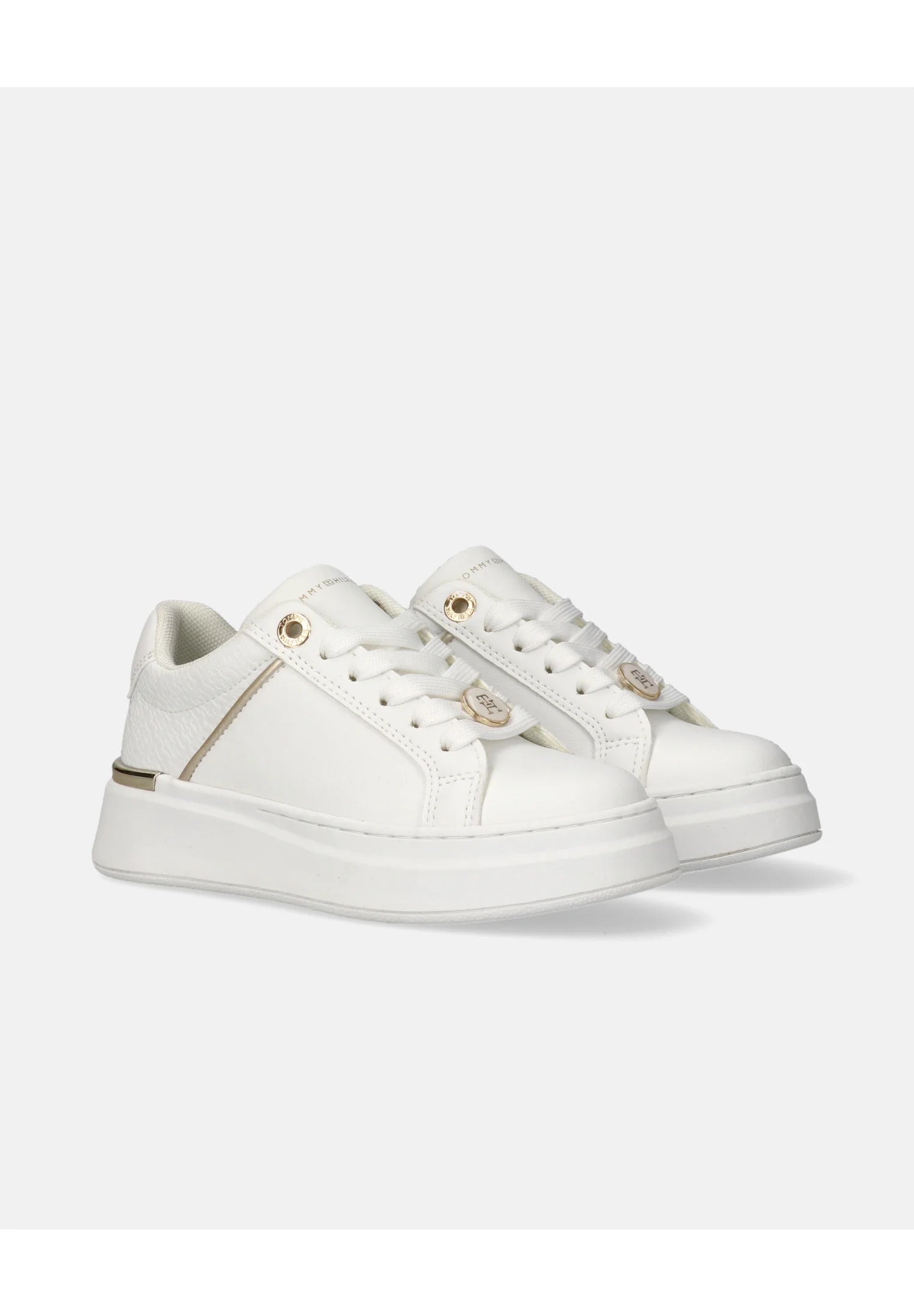 TOMMY HILFIGER sneaker bianca con lacci e dettagli oro Bambine e ragazze L-T3A9-35093-1955100.BIA_