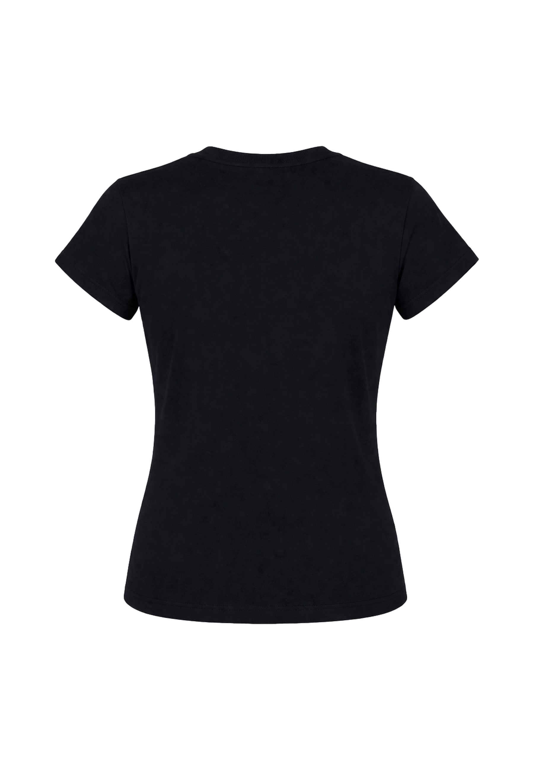 Blauer tshirt nera donna maxi logo strass