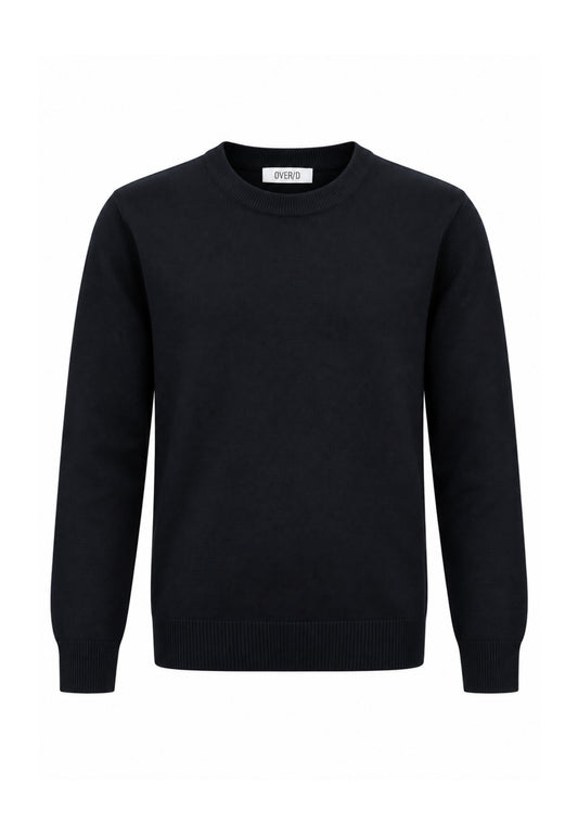 OVERD MAGLIONE NERO IN LANA RASATA Bambini e ragazzi OK105SMG.NE_